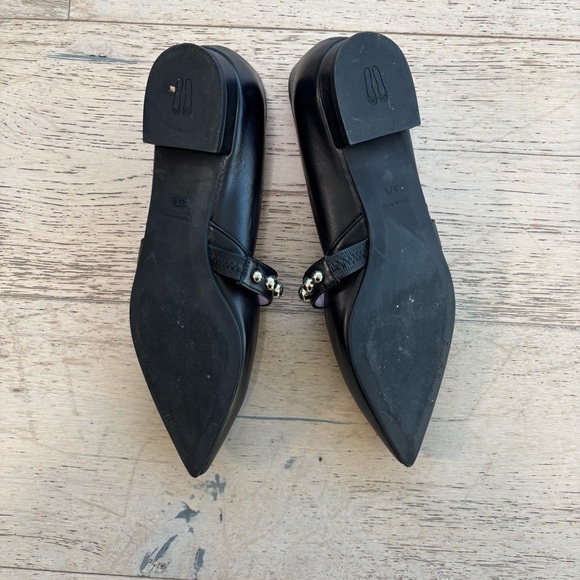 Pretty Ballerinas Clementine Black Flats with Silver Studs - Picture 4 of 5